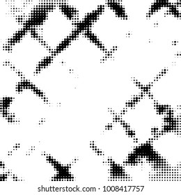 Spotted black and white grunge vector line background. Abstract halftone illustration background. Grunge grid polka dot background pattern
