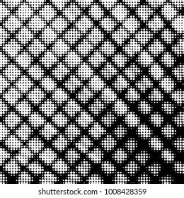 Spotted black and white grunge vector line background. Abstract halftone illustration background. Grunge grid polka dot background pattern
