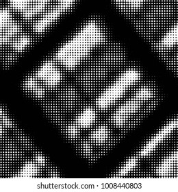 Spotted black and white grunge vector line background. Abstract halftone illustration background. Grunge grid polka dot background pattern
