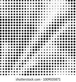 Spotted black and white grunge vector line background. Abstract halftone illustration background. Grunge grid polka dot background pattern
