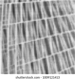 Spotted black and white grunge vector line background. Abstract halftone illustration background. Grunge grid polka dot background pattern
