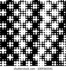 Spotted black and white grunge vector line background. Abstract halftone illustration background. Grunge grid polka dot background pattern
