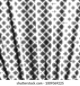 Spotted black and white grunge vector line background. Abstract halftone illustration background. Grunge grid polka dot background pattern
