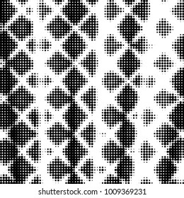 Spotted black and white grunge vector line background. Abstract halftone illustration background. Grunge grid polka dot background pattern

