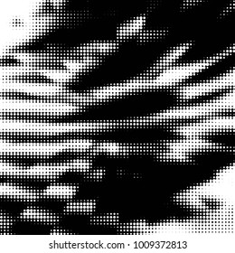 Spotted black and white grunge vector line background. Abstract halftone illustration background. Grunge grid polka dot background pattern
