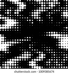 Spotted black and white grunge vector line background. Abstract halftone illustration background. Grunge grid polka dot background pattern
