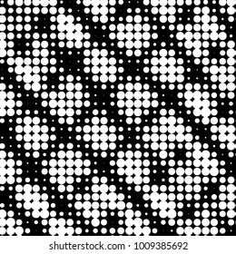 Spotted black and white grunge vector line background. Abstract halftone illustration background. Grunge grid polka dot background pattern

