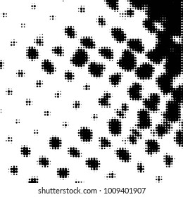 Spotted black and white grunge vector line background. Abstract halftone illustration background. Grunge grid polka dot background pattern
