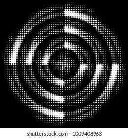 Spotted black and white grunge vector line background. Abstract halftone illustration background. Grunge grid polka dot background pattern
