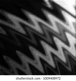 Spotted black and white grunge vector line background. Abstract halftone illustration background. Grunge grid polka dot background pattern
