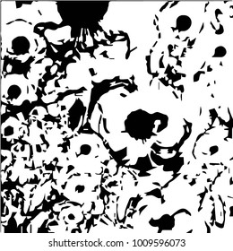 Spotted black and white grunge vector line background. Abstract halftone illustration background. Grunge grid polka dot background pattern
