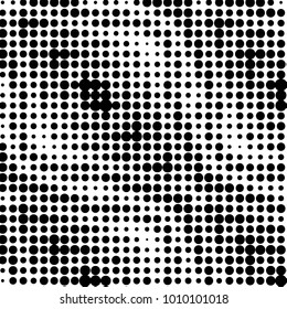 Spotted black and white grunge vector line background. Abstract halftone illustration background. Grunge grid polka dot background pattern

