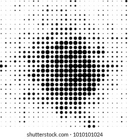 Spotted black and white grunge vector line background. Abstract halftone illustration background. Grunge grid polka dot background pattern
