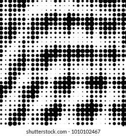 Spotted black and white grunge vector line background. Abstract halftone illustration background. Grunge grid polka dot background pattern
