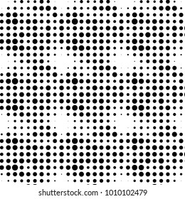 Spotted black and white grunge vector line background. Abstract halftone illustration background. Grunge grid polka dot background pattern
