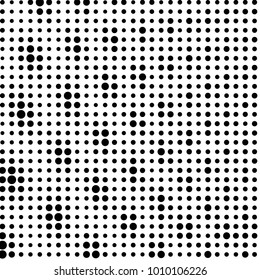 Spotted black and white grunge vector line background. Abstract halftone illustration background. Grunge grid polka dot background pattern
