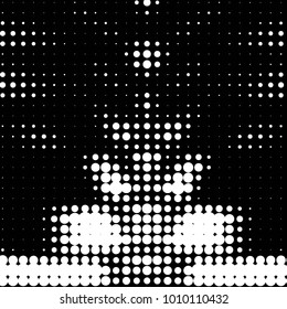 Spotted black and white grunge vector line background. Abstract halftone illustration background. Grunge grid polka dot background pattern
