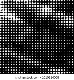 Spotted black and white grunge vector line background. Abstract halftone illustration background. Grunge grid polka dot background pattern
