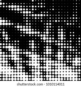 Spotted black and white grunge vector line background. Abstract halftone illustration background. Grunge grid polka dot background pattern
