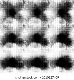 Spotted black and white grunge vector line background. Abstract halftone illustration background. Grunge grid polka dot background pattern
