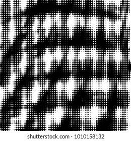 Spotted black and white grunge vector line background. Abstract halftone illustration background. Grunge grid polka dot background pattern
