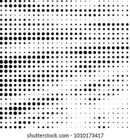 Spotted black and white grunge vector line background. Abstract halftone illustration background. Grunge grid polka dot background pattern
