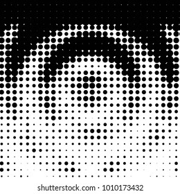 Spotted black and white grunge vector line background. Abstract halftone illustration background. Grunge grid polka dot background pattern
