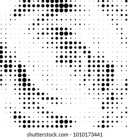 Spotted black and white grunge vector line background. Abstract halftone illustration background. Grunge grid polka dot background pattern
