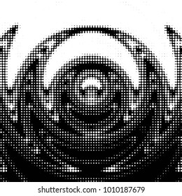 Spotted black and white grunge vector line background. Abstract halftone illustration background. Grunge grid polka dot background pattern
