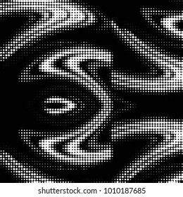 Spotted black and white grunge vector line background. Abstract halftone illustration background. Grunge grid polka dot background pattern
