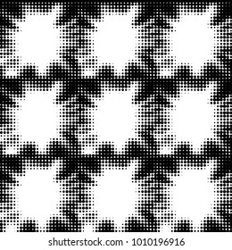 Spotted black and white grunge vector line background. Abstract halftone illustration background. Grunge grid polka dot background pattern
