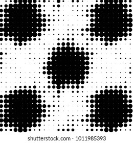 Spotted black and white grunge vector line background. Abstract halftone illustration background. Grunge grid polka dot background pattern
