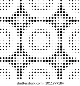 Spotted black and white grunge vector line background. Abstract halftone illustration background. Grunge grid polka dot background pattern
