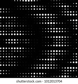 Spotted black and white grunge vector line background. Abstract halftone illustration background. Grunge grid polka dot background pattern
