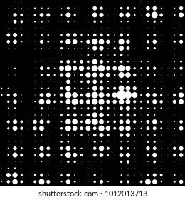 Spotted black and white grunge vector line background. Abstract halftone illustration background. Grunge grid polka dot background pattern
