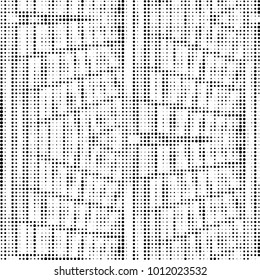Spotted black and white grunge vector line background. Abstract halftone illustration background. Grunge grid polka dot background pattern

