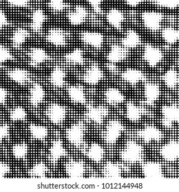 Spotted black and white grunge vector line background. Abstract halftone illustration background. Grunge grid polka dot background pattern
