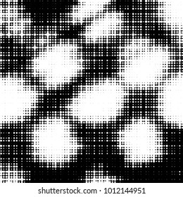 Spotted black and white grunge vector line background. Abstract halftone illustration background. Grunge grid polka dot background pattern
