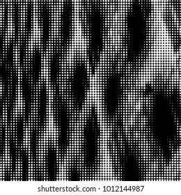 Spotted black and white grunge vector line background. Abstract halftone illustration background. Grunge grid polka dot background pattern

