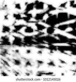 Spotted black and white grunge vector line background. Abstract halftone illustration background. Grunge grid polka dot background pattern
