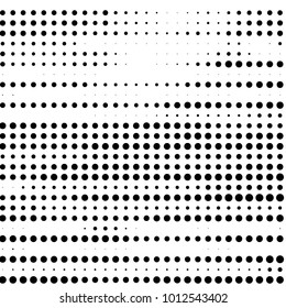 Spotted black and white grunge vector line background. Abstract halftone illustration background. Grunge grid polka dot background pattern
