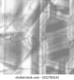 Spotted black and white grunge vector line background. Abstract halftone illustration background. Grunge grid polka dot background pattern
