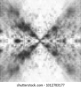 Spotted black and white grunge vector line background. Abstract halftone illustration background. Grunge grid polka dot background pattern
