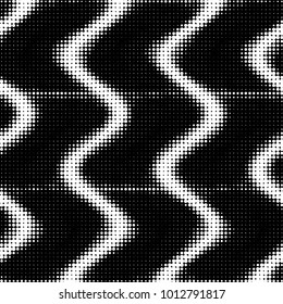 Spotted black and white grunge vector line background. Abstract halftone illustration background. Grunge grid polka dot background pattern
