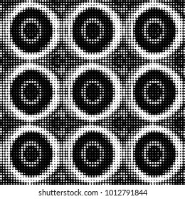 Spotted black and white grunge vector line background. Abstract halftone illustration background. Grunge grid polka dot background pattern
