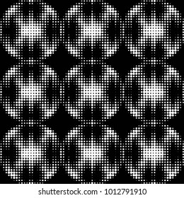 Spotted black and white grunge vector line background. Abstract halftone illustration background. Grunge grid polka dot background pattern
