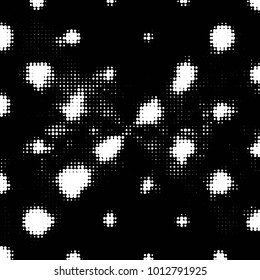 Spotted black and white grunge vector line background. Abstract halftone illustration background. Grunge grid polka dot background pattern
