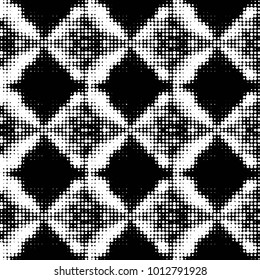 Spotted black and white grunge vector line background. Abstract halftone illustration background. Grunge grid polka dot background pattern
