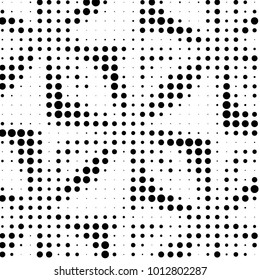 Spotted black and white grunge vector line background. Abstract halftone illustration background. Grunge grid polka dot background pattern
