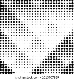 Spotted black and white grunge vector line background. Abstract halftone illustration background.  
